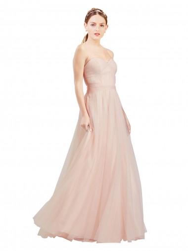 Tulle Sweetheart Sleeveless Open Back Long Semi Formal Dress / Bridesmaid Dress Kent