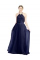 Tulle Halter Neck Sleeveless Long Semi Formal Evening Dress / Bridesmaid Dress Kent