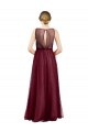 Tulle Boat Neck Sleeveless Keyhole Back Long Semi Formal Evening Dress / Bridesmaid Dress Kent