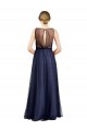 Tulle Boat Neck Sleeveless Keyhole Back Long Semi Formal Evening Dress / Bridesmaid Dress Kent