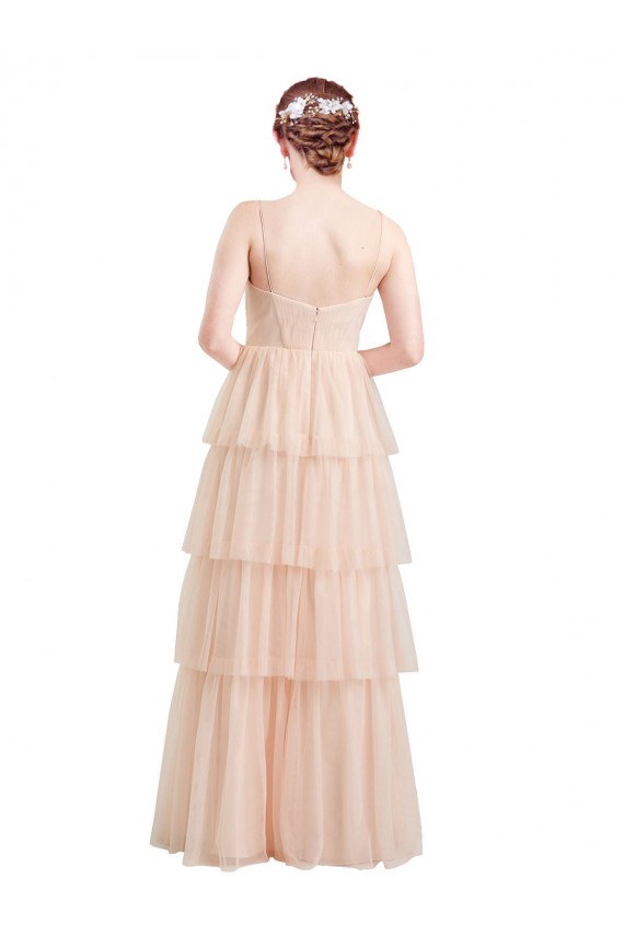 Tulle V-Neck Sleeveless Long Semi Formal Evening Dress / Bridesmaid Dress Kent