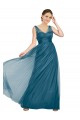 Tulle V-Neck Sleeveless V-Back Long Bridesmaid Dress Kent