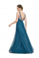 Tulle V-Neck Sleeveless V-Back Long Bridesmaid Dress Kent