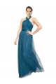 Tulle Halter Neck Sleeveless Open Back Long Bridesmaid Dress Kent