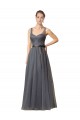 Tulle Sweetheart Sleeveless V-Back Slate Grey Long Formal Dress / Bridesmaid Dress Kent