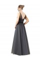 Tulle Sweetheart Sleeveless V-Back Slate Grey Long Formal Dress / Bridesmaid Dress Kent
