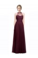 Tulle Halter Neck Sleeveless Red Long Bridesmaid Dress Kent