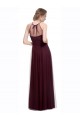 Tulle Halter Neck Sleeveless Red Long Bridesmaid Dress Kent