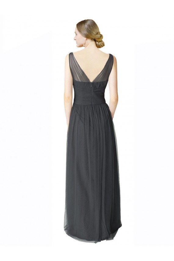 Tulle V-Neck Sleeveless V-Back Long Formal Dress / Bridesmaid Dress Kent