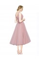 Tulle V-Neck Sleeveless V-Back Tea Length Bridesmaid Dress Kent
