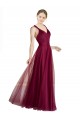 Tulle V-Neck Sleeveless Open Back Long Bridesmaid Dress Kent