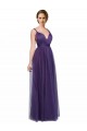 Tulle Spaghetti Straps Sleeveless Low Back Long Bridesmaid Dress Kent