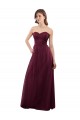 Tulle Sweetheart Sleeveless Low Back Burgundy Long Bridesmaid Dress Kent