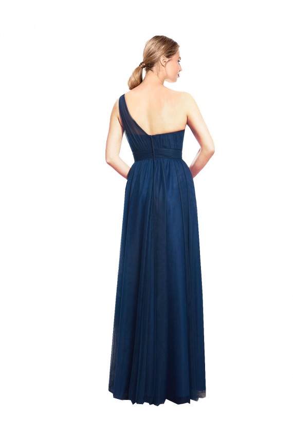 Tulle One Shoulder Sleeveless Long Bridesmaid Dress / Evening Dress Kent