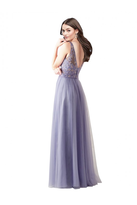 Tulle & Lace Sweetheart Sleeveless V-Back Long Formal Dress / Bridesmaid Dress Kent