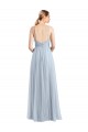 Tulle Spaghetti Straps Sleeveless Open Back Long Evening Dress / Bridesmaid Dress Kent
