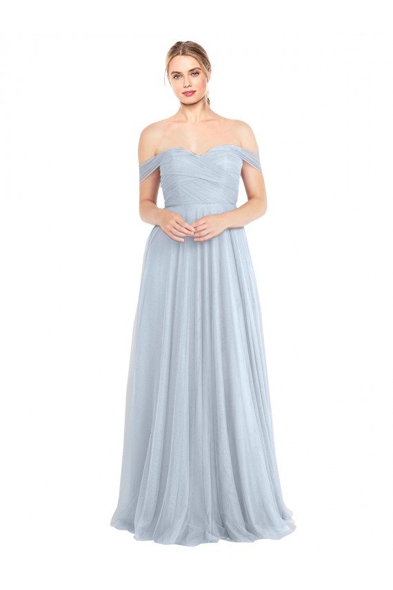 Tulle Off the Shoulder Sleeveless Long Evening Dress / Bridesmaid Dress Kent