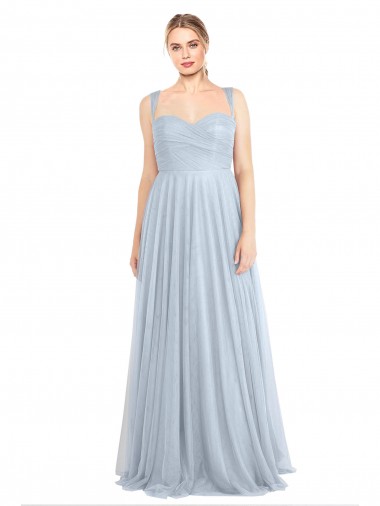 Tulle Spaghetti Straps Sleeveless Long Evening Gown / Bridesmaid Dress Kent