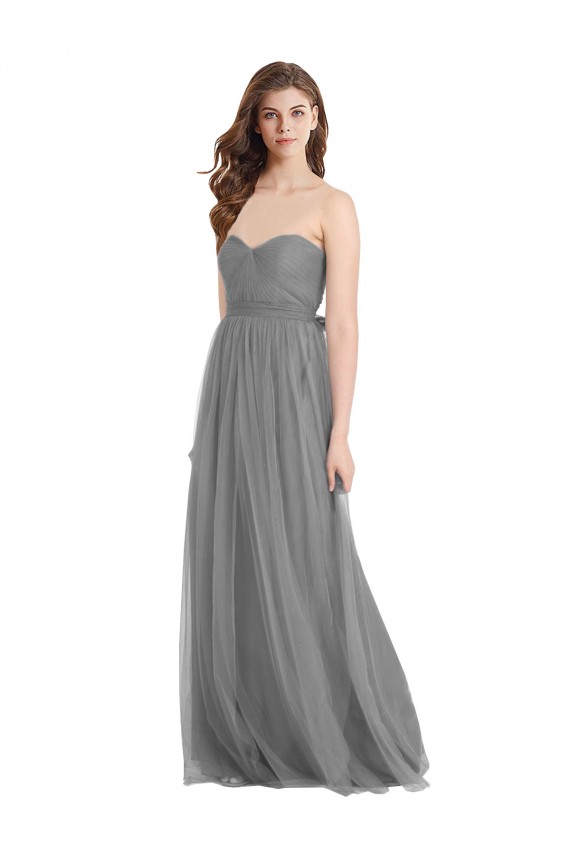 Tulle Sweetheart Sleeveless Long Bridesmaid Gown Kent