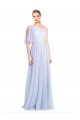 Tulle One Shoulder Flutter Sleeves Long Bridesmaid Dress Kent