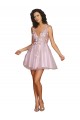 Tulle V-Neck Sleeveless V-Back Short Bridesmaid Dress Kent