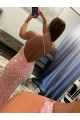 Velvet Sequin One Shoulder Sleeveless Sweep Train Prom Dress Kent