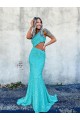 Velvet Sequin One Shoulder Sleeveless Sweep Train Prom Dresses Kent