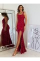 Velvet Sequin Square Neck Sleeveless Long Prom Dress Kent
