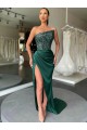 Velvet Sequin Strapless Sleeveless Sweep Train Prom Dress Kent