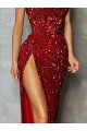 Velvet Sequin Strapless Sleeveless Long Prom Dress / Evening Dress Kent