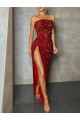 Velvet Sequin Strapless Sleeveless Long Prom Dress / Evening Dress Kent