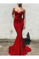 Velvet Sequin Sweetheart Sleeveless Court Train Prom Dress / Evening Gown Kent