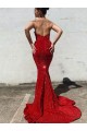 Velvet Sequin Sweetheart Sleeveless Court Train Prom Dress / Evening Gown Kent