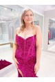 Velvet Sequin Sweetheart Sleeveless Sweep Train Evening Dress Kent