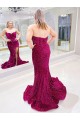 Velvet Sequin Sweetheart Sleeveless Sweep Train Evening Dress Kent