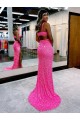 Velvet Sequin V-Neck Sleeveless Long Sweep Train Evening Dress Kent