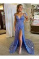 Velvet Sequin V-Neck Sleeveless Court Train Prom Dress / Evening Dress Kent