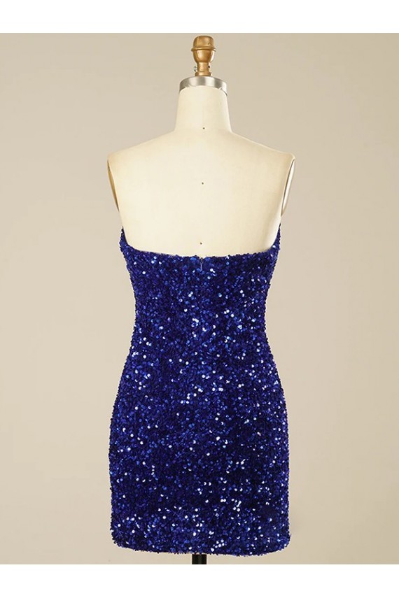 Velvet Sequin Sweetheart Sleeveless Short Prom Dress Kent