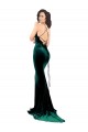 Stretch Velvet High Neck Sleeveless Open Back Sweep Train Formal Evening Gown / Prom Dress / Bridesmaid Dress Kent