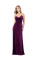 Stretch Velvet Scoop Neck Sleeveless Open Back Long Formal Evening Gown / Prom Dress / Bridesmaid Dress Kent