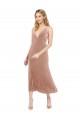 Stretch Velvet V-Neck Sleeveless V-Back Midi Length Prom Dress / Bridesmaid Dress Kent