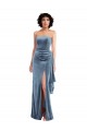 Stretch Velvet Strapless Sleeveless Low Back Long Formal Evening Gown / Prom Dress / Bridesmaid Dress Kent
