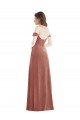 Stretch Velvet Off the Shoulder Sleeveless Cinnamon Rose Long Semi Formal Evening Dress / Prom Dress / Bridesmaid Dress Kent