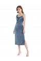 Stretch Velvet One Shoulder Sleeveless Long Semi Formal Evening Dress / Prom Dress / Bridesmaid Dress Kent