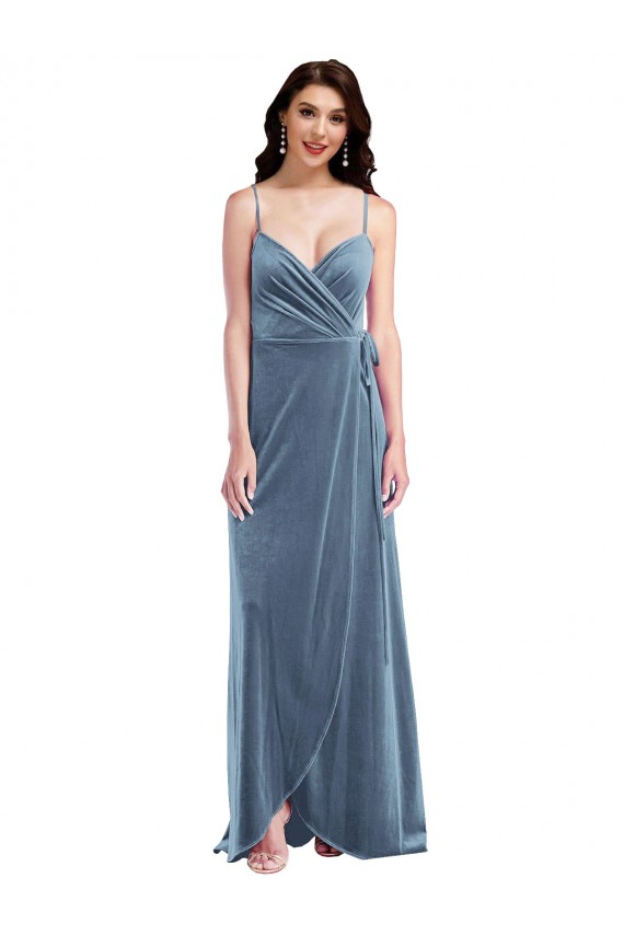 Stretch Velvet Sweetheart Sleeveless Low Back Long Semi Formal Evening Dress / Prom Dress / Bridesmaid Dress Kent