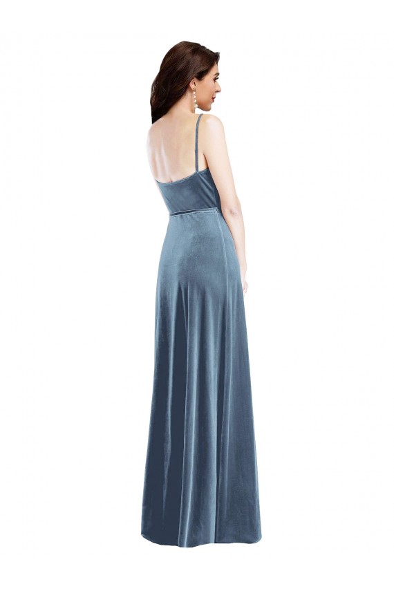 Stretch Velvet Sweetheart Sleeveless Low Back Long Semi Formal Evening Dress / Prom Dress / Bridesmaid Dress Kent