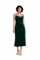Stretch Velvet Cowl Neck Sleeveless Open Back Midi Length Black Tie Evening Gown / Prom Dress / Bridesmaid Dress Kent