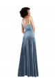 Stretch Velvet Cowl Neck Sleeveless Open Back Long Semi Formal Evening Dress / Prom Dress / Bridesmaid Dress Kent