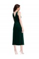 Stretch Velvet Cowl Neck Sleeveless V-Back Midi Length Evening Gown / Prom Dress / Bridesmaid Dress Kent