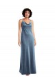 Stretch Velvet Cowl Neck Sleeveless V-Back Long Bridesmaid Dress / Evening Dress Kent